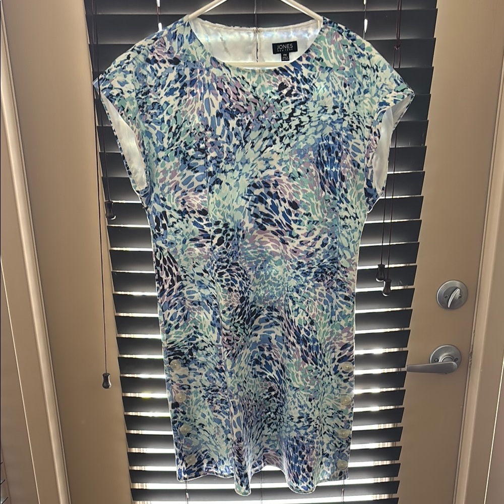 Jones New York Blue Green Midi Dress